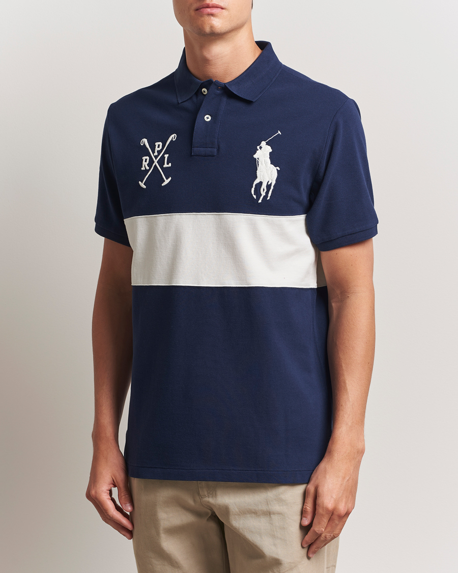 Homme | Polos | Polo Ralph Lauren | Custom Slim Block Stripe Polo Newport Navy/Nevis