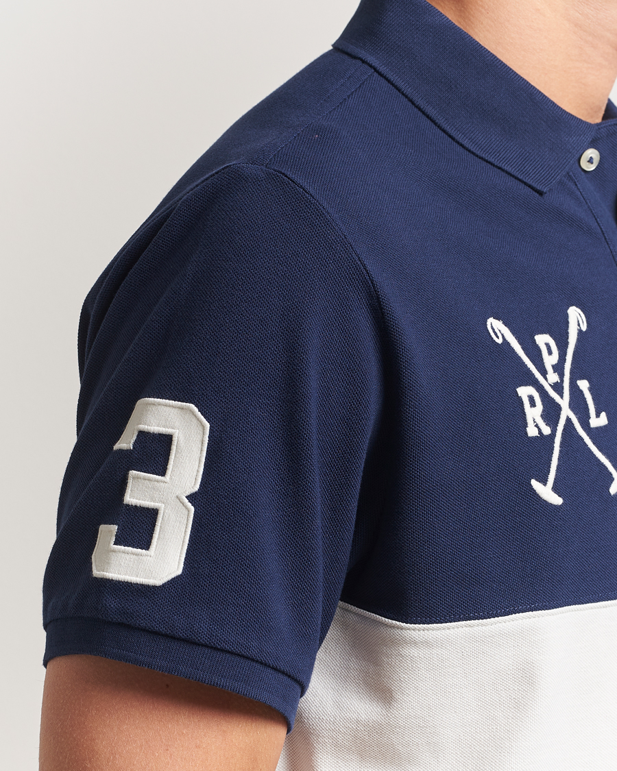 Homme | Polos | Polo Ralph Lauren | Custom Slim Block Stripe Polo Newport Navy/Nevis