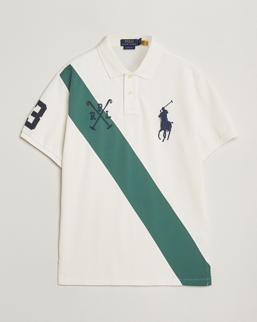 Homme | Polos | Polo Ralph Lauren | Custom Slim Diagonal Stripe Polo Nevis/Washed Forest