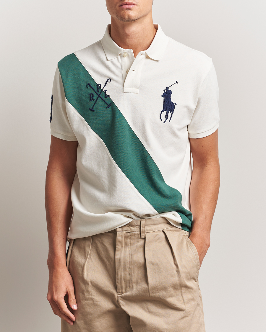 Homme | Polos | Polo Ralph Lauren | Custom Slim Diagonal Stripe Polo Nevis/Washed Forest