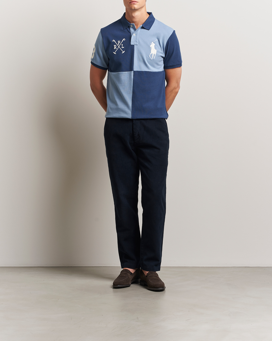 Homme | Polos | Polo Ralph Lauren | Custom Slim Check Polo Rustic Navy/Channel Blue