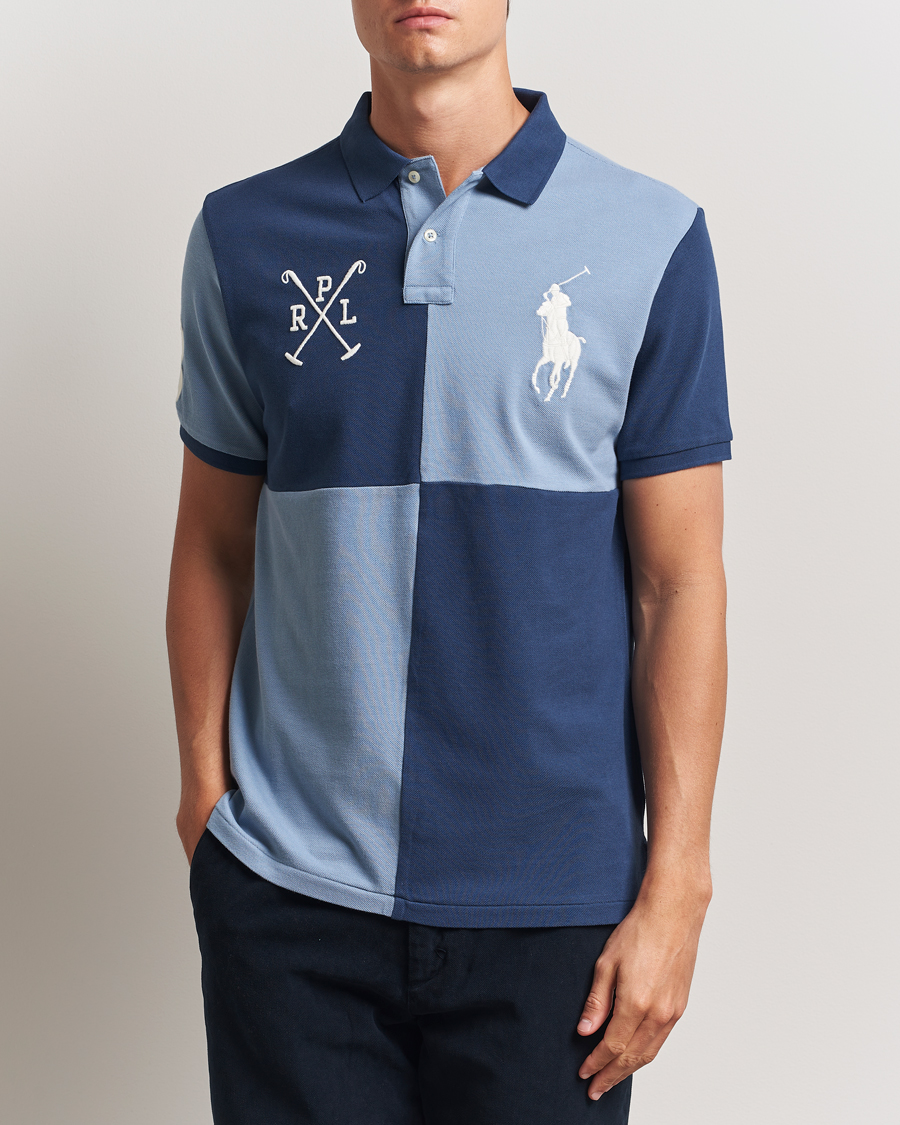 Homme | Polos | Polo Ralph Lauren | Custom Slim Check Polo Rustic Navy/Channel Blue