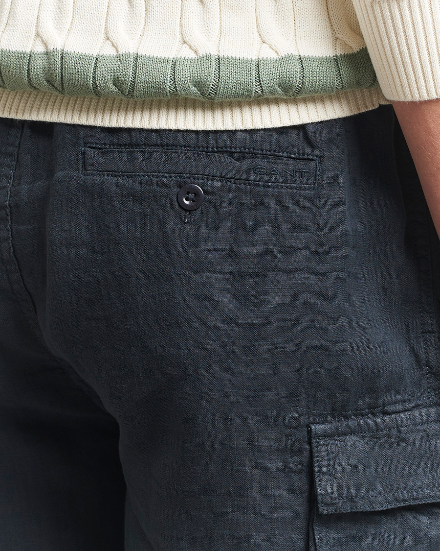 Homme | Shorts | GANT | Regular Fit Linen Cargo Shorts Darkened Navy