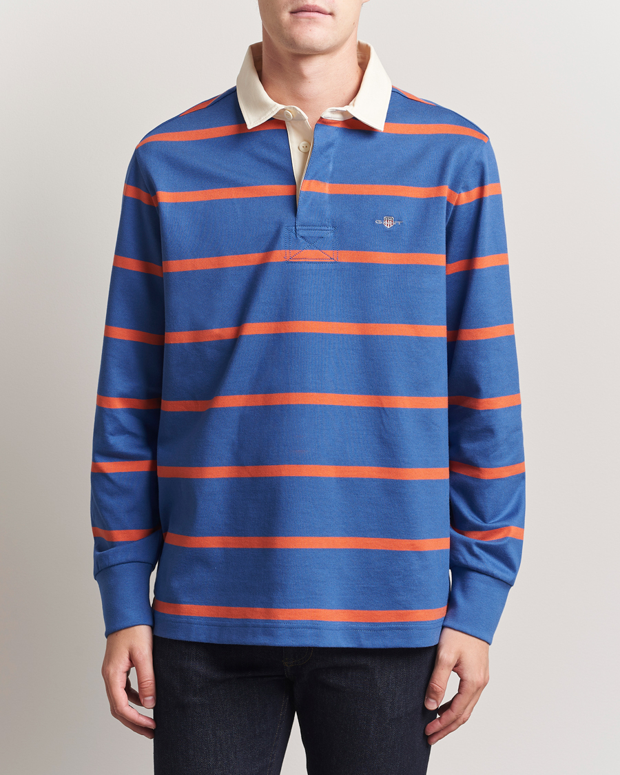 Heren | Truien | GANT | Thin Stripe Heavy Rugger Rich Blue