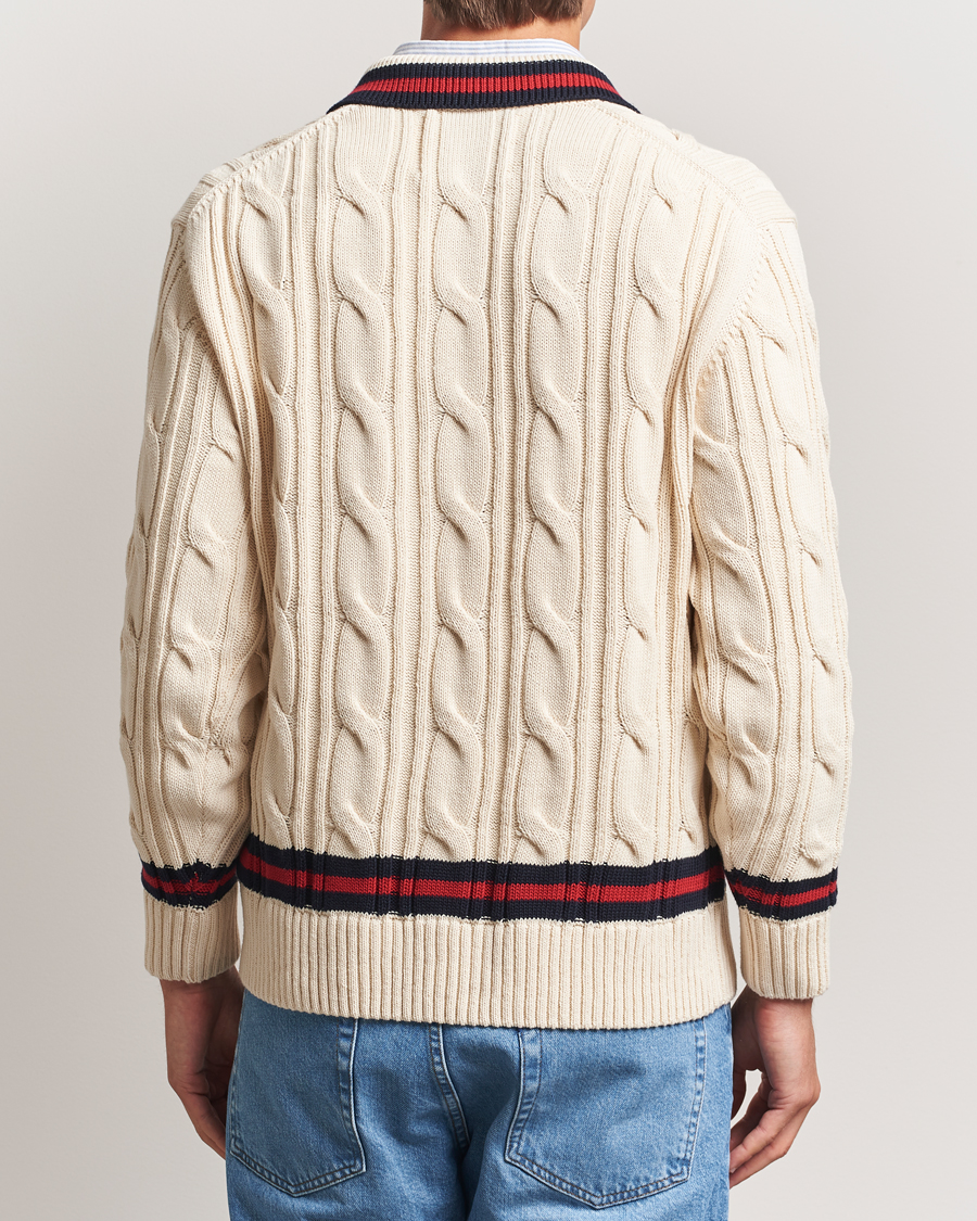 Heren | Truien | GANT | Cable Heavy Knitted Polo Cream