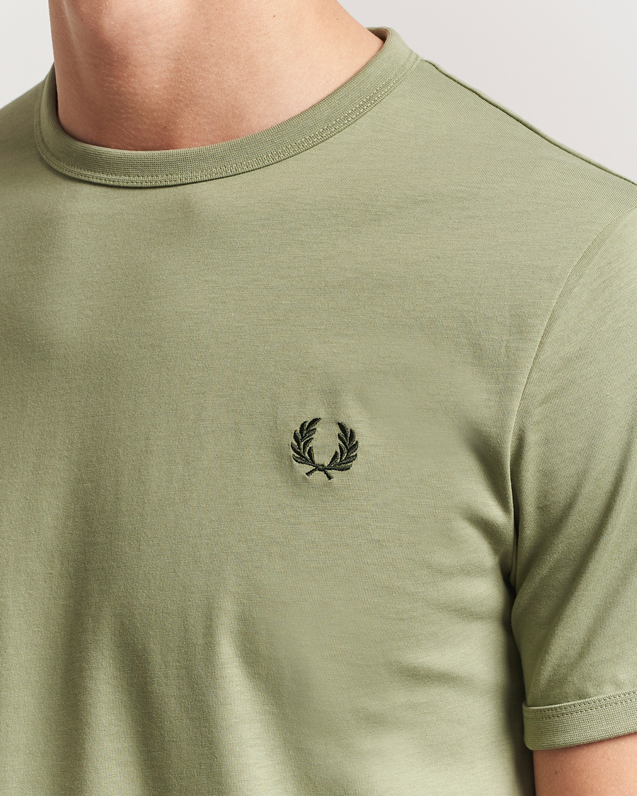 Heren | T-shirts | Fred Perry | Ringer T-Shirt Olive Mint