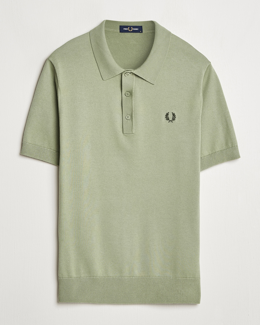 Heren | Polo's | Fred Perry | Cotton Knitted Polo Olive Mint