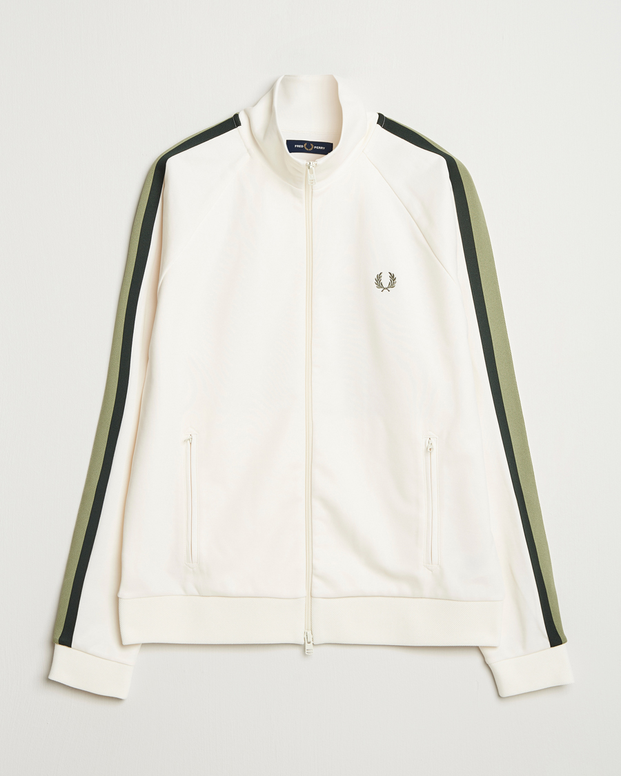 Heren | Truien | Fred Perry | Two Colored Taped Track Jacket Light Ecru
