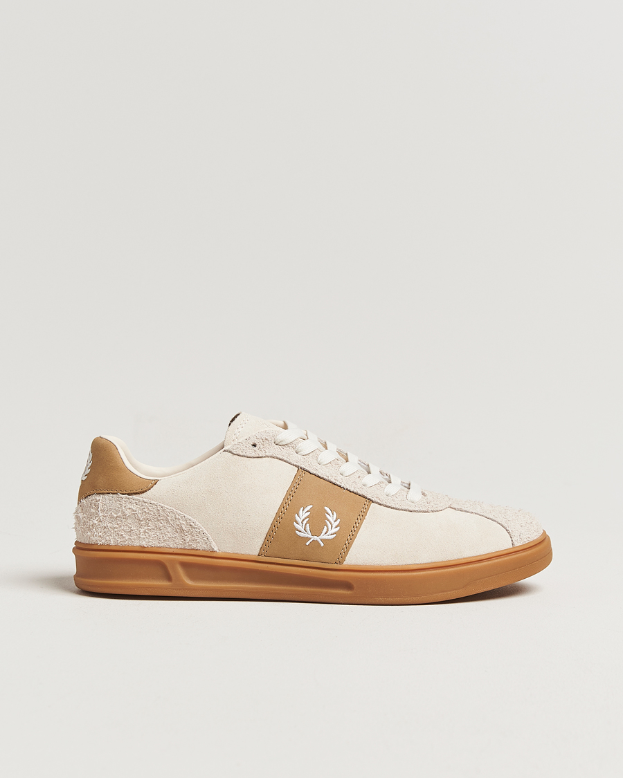 Homme | Baskets | Fred Perry | B4 Suede Sneaker Ecru/Snow White
