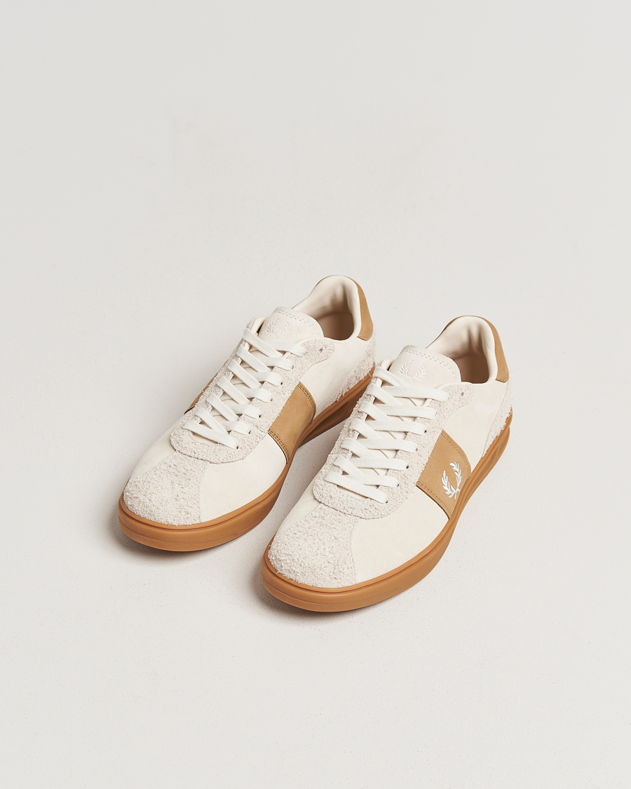 Heren | Sneakers | Fred Perry | B4 Suede Sneaker Ecru/Snow White