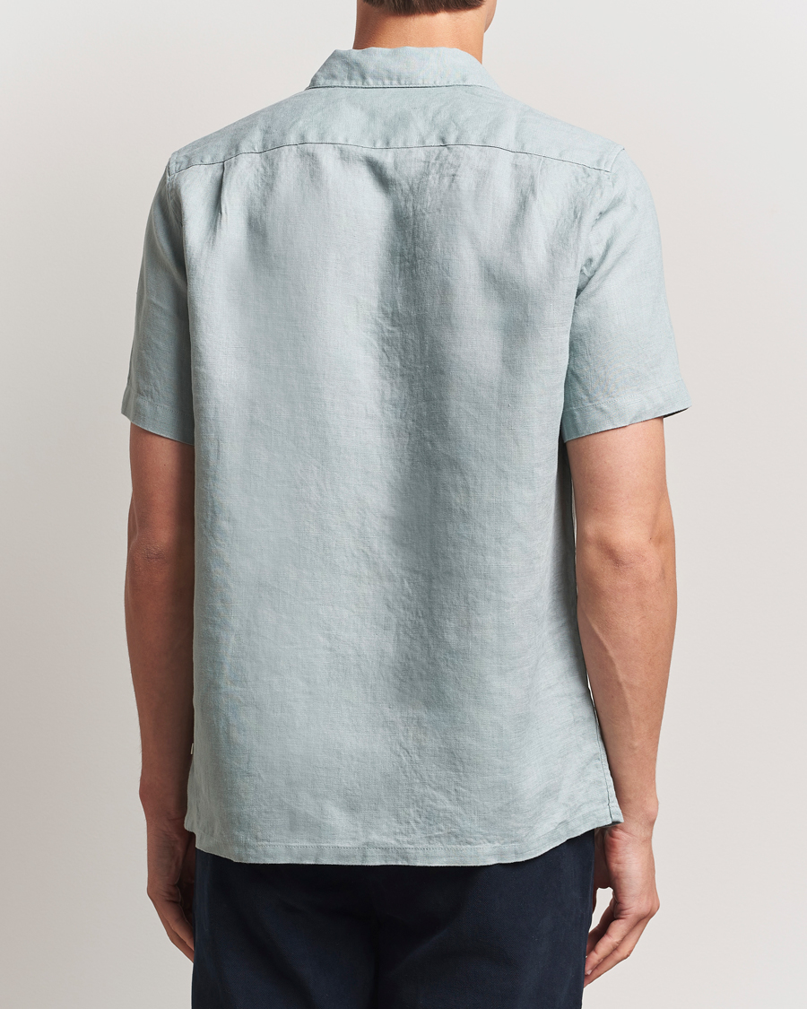 Homme | Chemises | Samsøe Samsøe | Avan Linen Short Sleeve Shirt Abyss Green