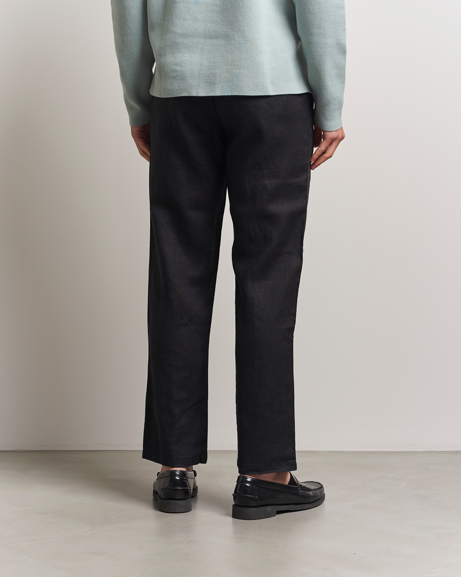 Heren | Broeken | Samsøe Samsøe | Jabari Linen Drawstring Trousers Black
