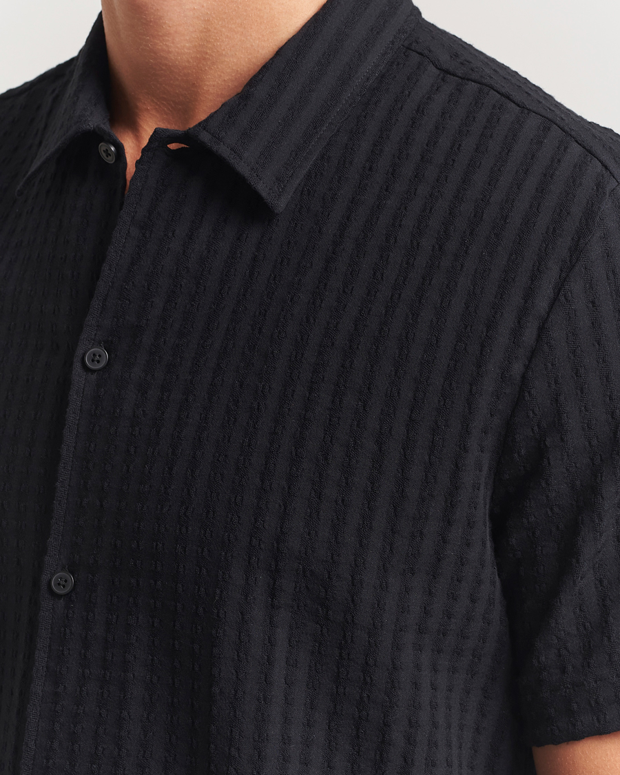 Homme | Chemises | Samsøe Samsøe | Avan Structured Short Sleeve Shirt Black