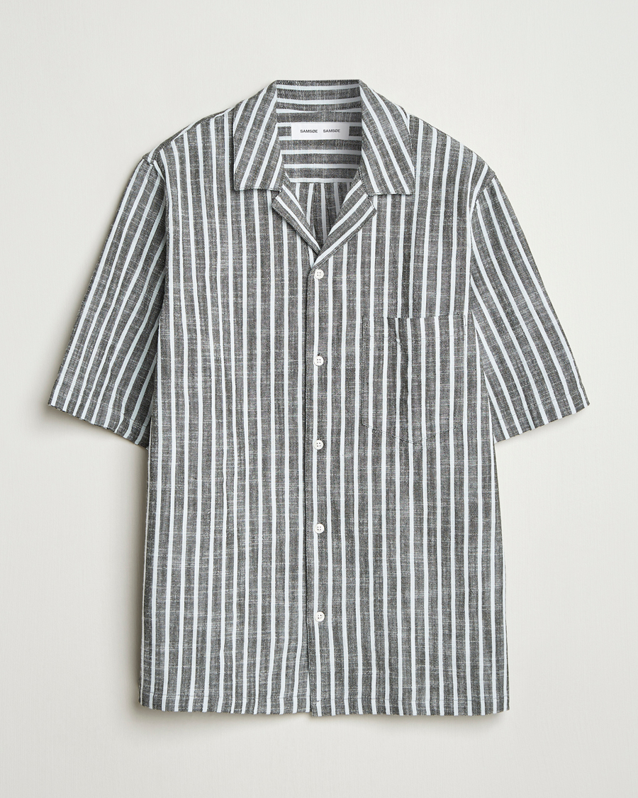 Homme | Chemises | Samsøe Samsøe | Oscar Striped Short Sleeve Shirt Climbing Ivy