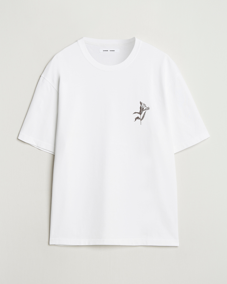 Heren | T-shirts | Samsøe Samsøe | Printed Lily Crew Neck T-Shirt White