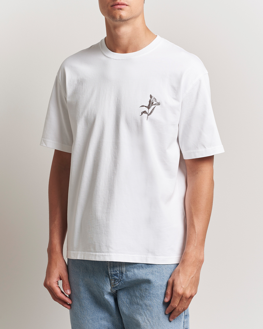 Heren | T-shirts | Samsøe Samsøe | Printed Lily Crew Neck T-Shirt White