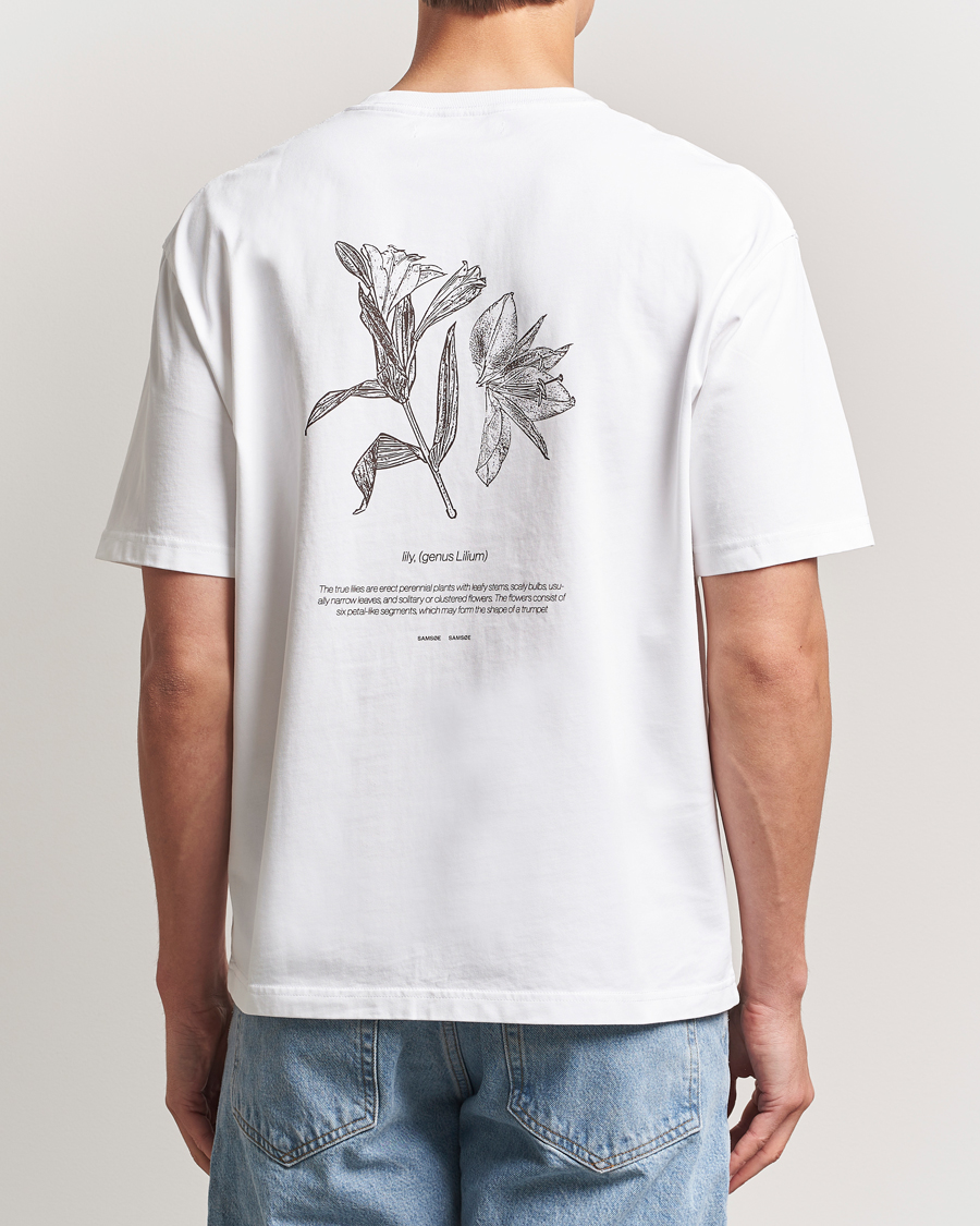 Heren | T-shirts | Samsøe Samsøe | Printed Lily Crew Neck T-Shirt White