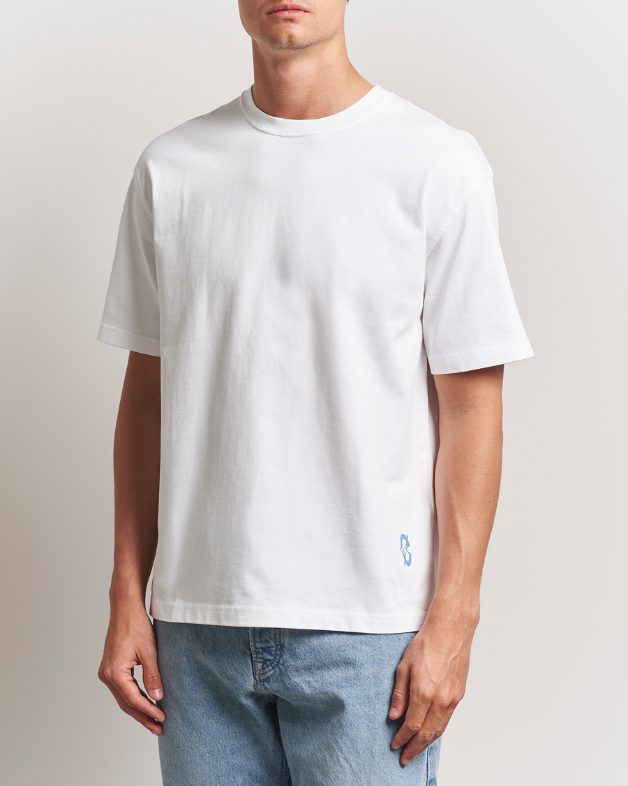 Heren | T-shirts | Samsøe Samsøe | Printed Swirl Crew Neck T-Shirt White