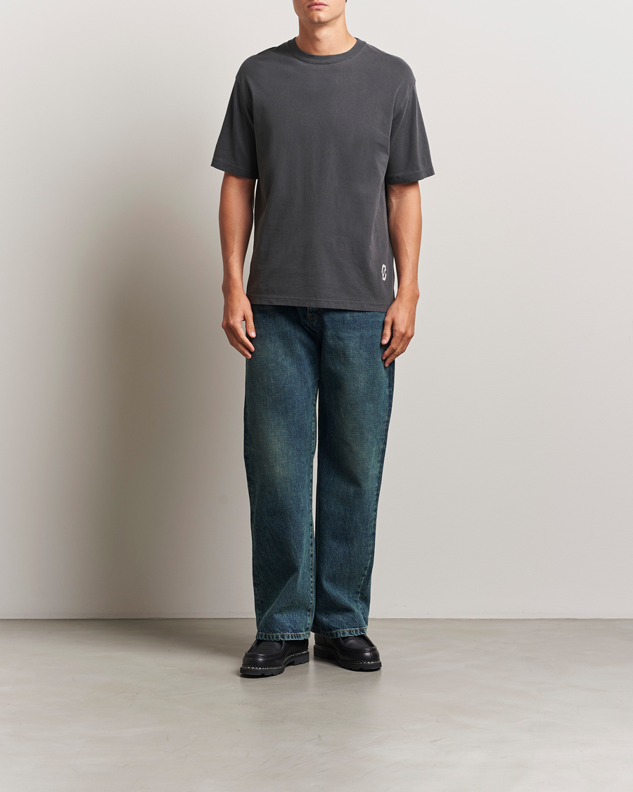 Heren | T-shirts | Samsøe Samsøe | Printed Swirl Crew Neck T-Shirt Washed Black