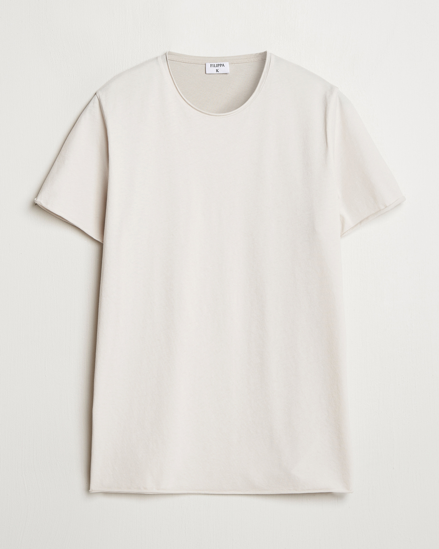 Heren | T-shirts | Filippa K | Roll Neck Crew Neck T-Shirt Chalk Grey