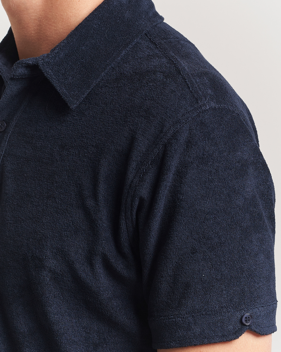 Heren | Polo's | Orlebar Brown | Sebastian Tailored Towelling Polo Night Iris