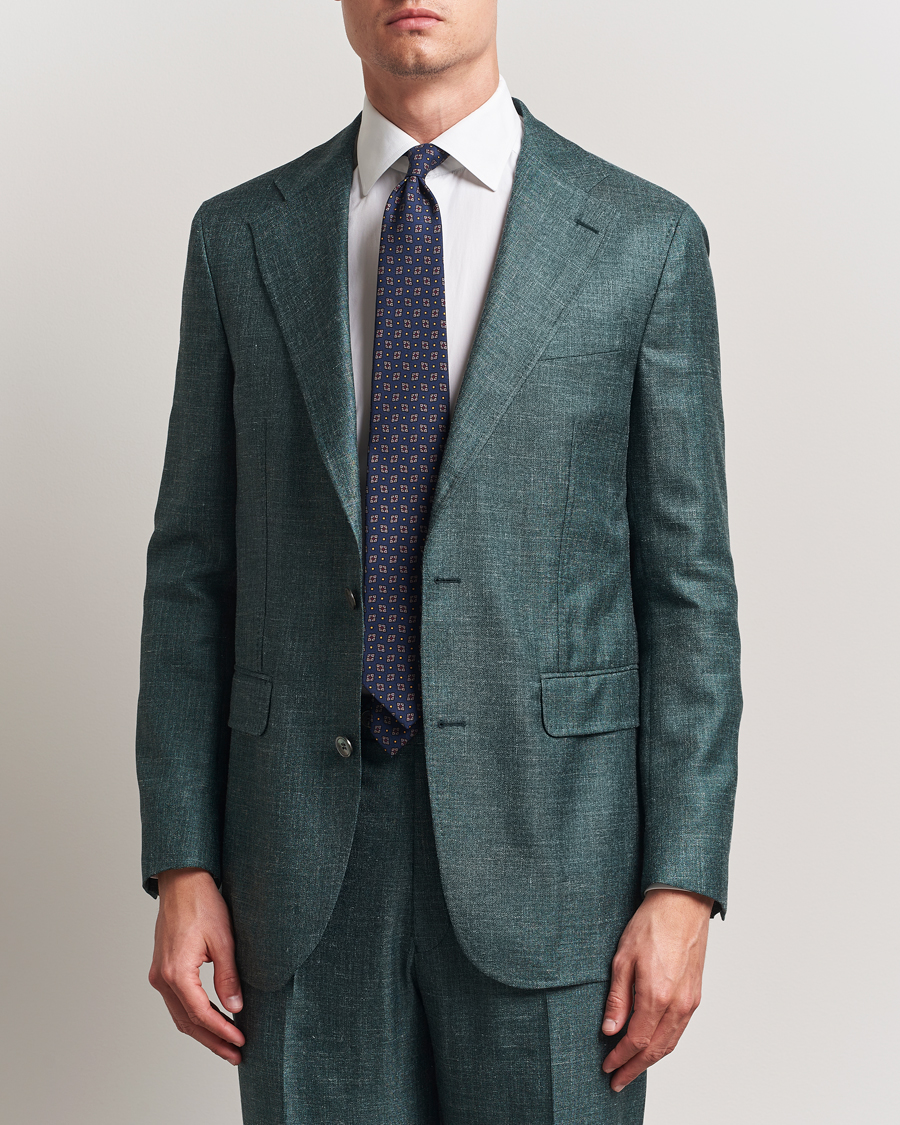 Heren | Blazers | Oscar Jacobson | Fellow EVO Wool/Silk/Linen Blazer Green