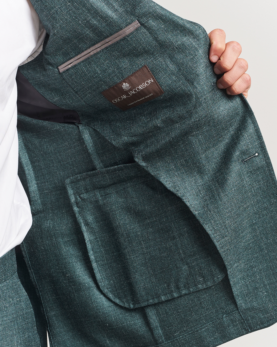 Homme | Blazers | Oscar Jacobson | Fellow EVO Wool/Silk/Linen Blazer Green