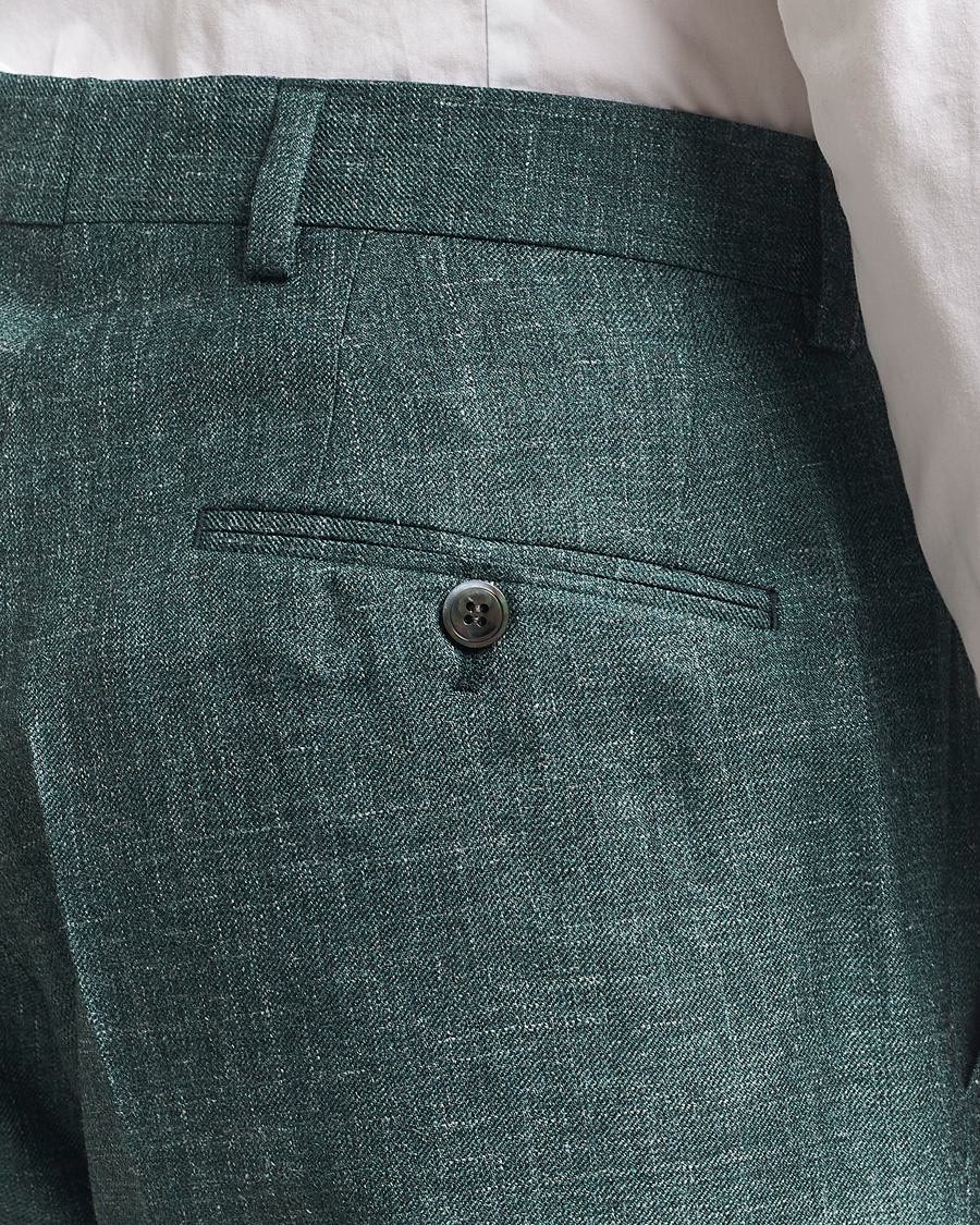 Heren | Broeken | Oscar Jacobson | Del S Wool/Silk/Linen Trousers Green