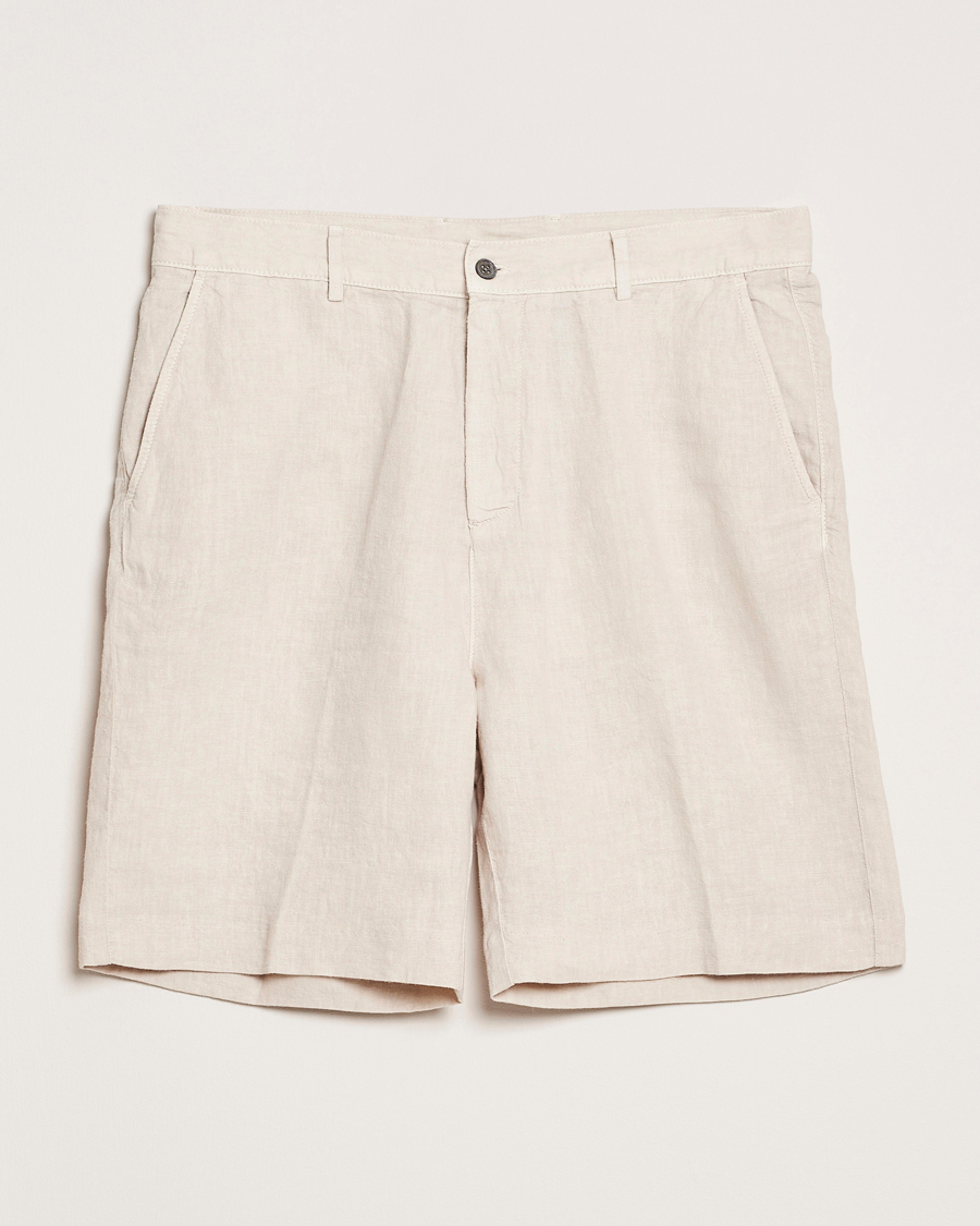 Heren | Korte broek | Oscar Jacobson | James Casual Linen Shorts Cream