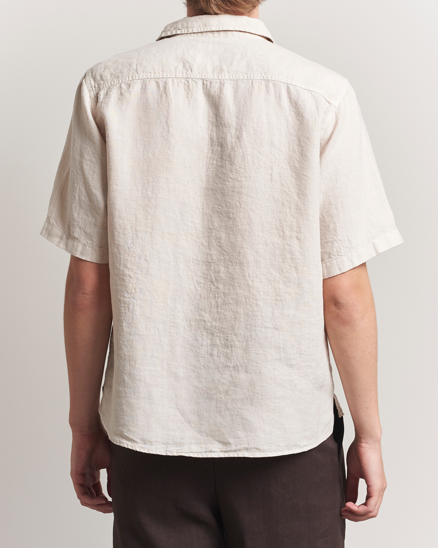 Heren | Overhemden | Oscar Jacobson | Reg Fit City Linen Shirt Cream