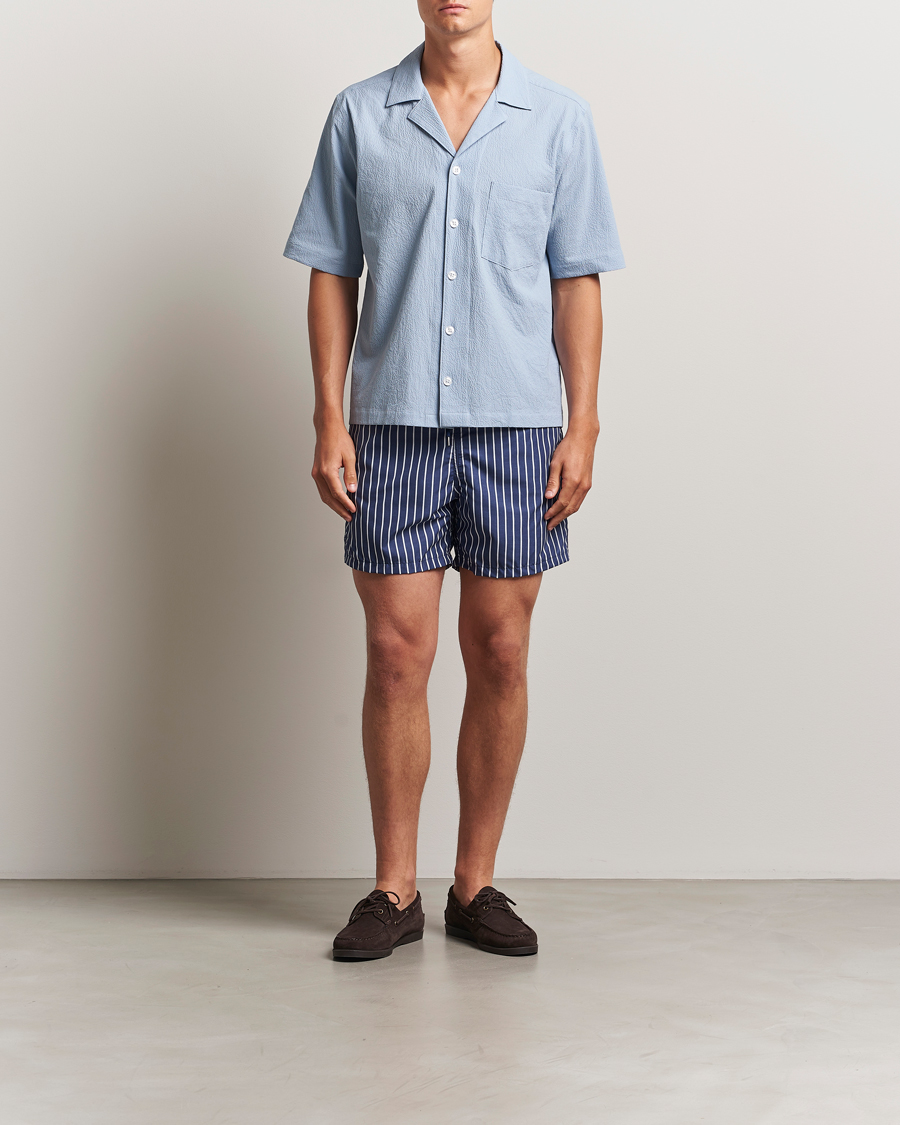 Heren | Zwembroek | Oscar Jacobson | Striped Swimshorts Navy