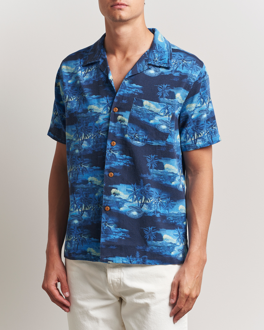 Homme | Chemises | Nudie Jeans | Arvid Pearls Hawaii Shirt Blueberry