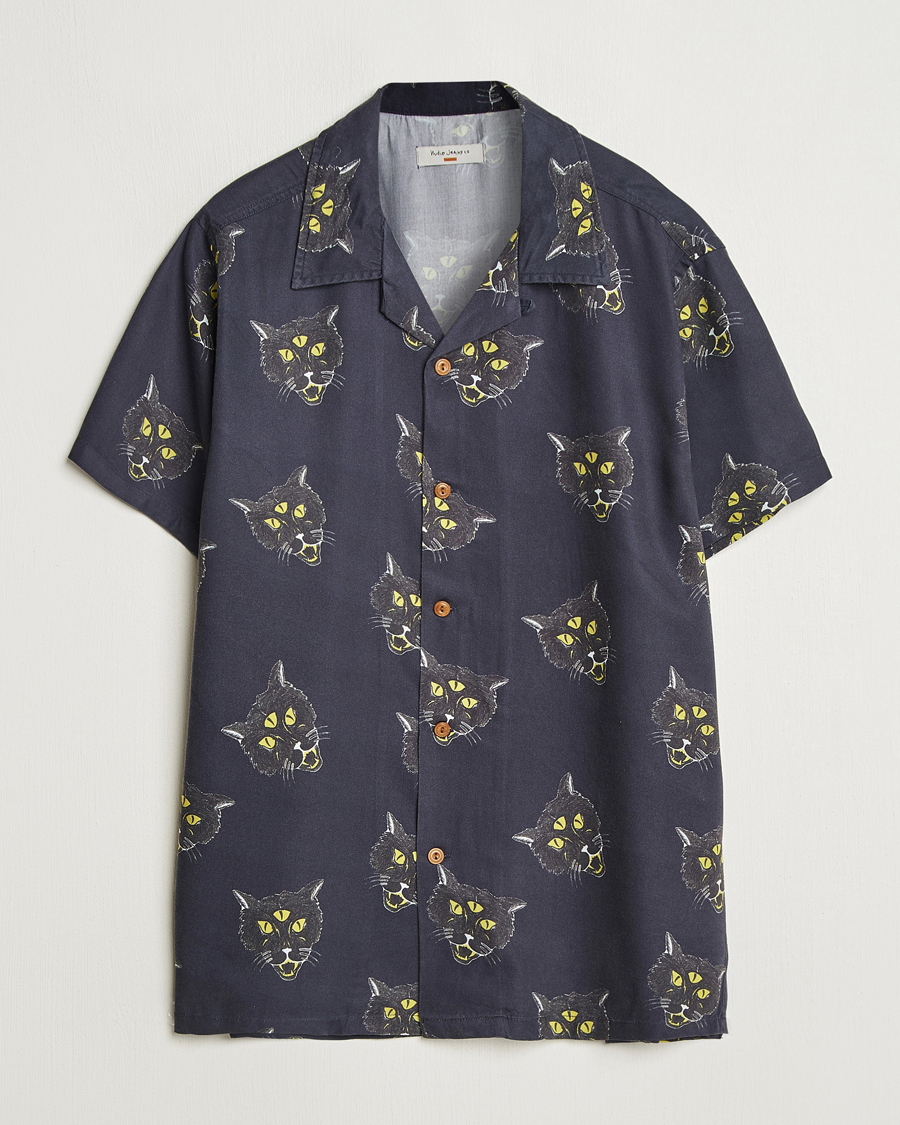 Homme | Chemises | Nudie Jeans | Arvid The Cat Hawaii Shirt Antracite