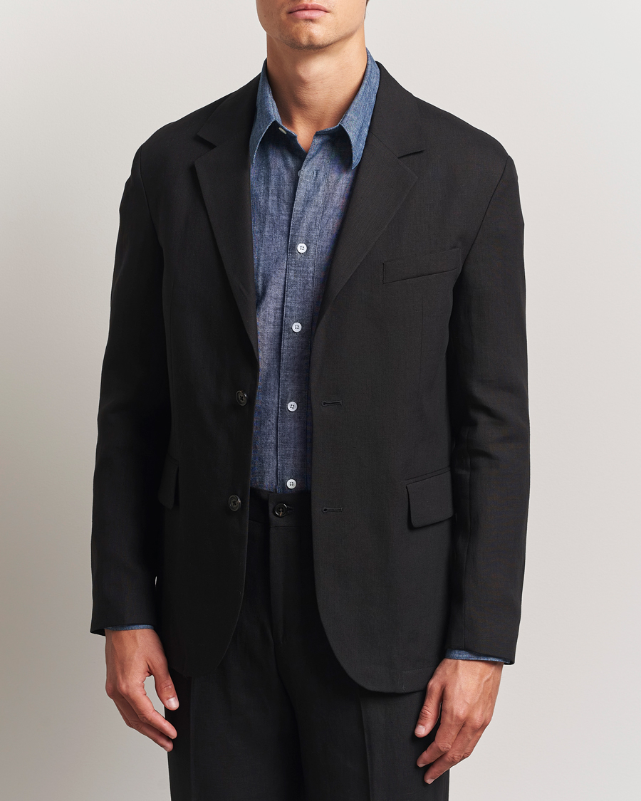 Homme | Blazers | J.Lindeberg | Alban Unlined Super Linen Blazer Black