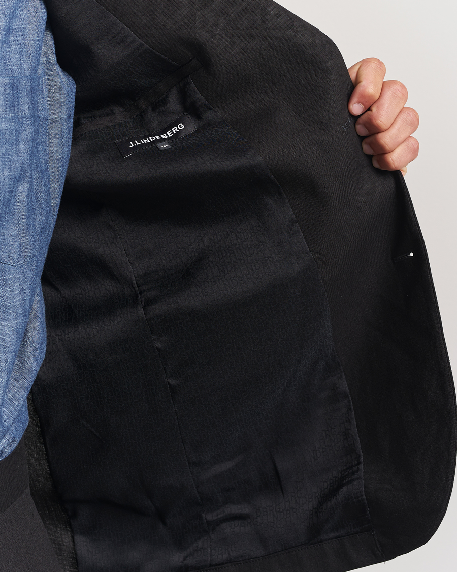 Heren | Blazers | J.Lindeberg | Alban Unlined Super Linen Blazer Black