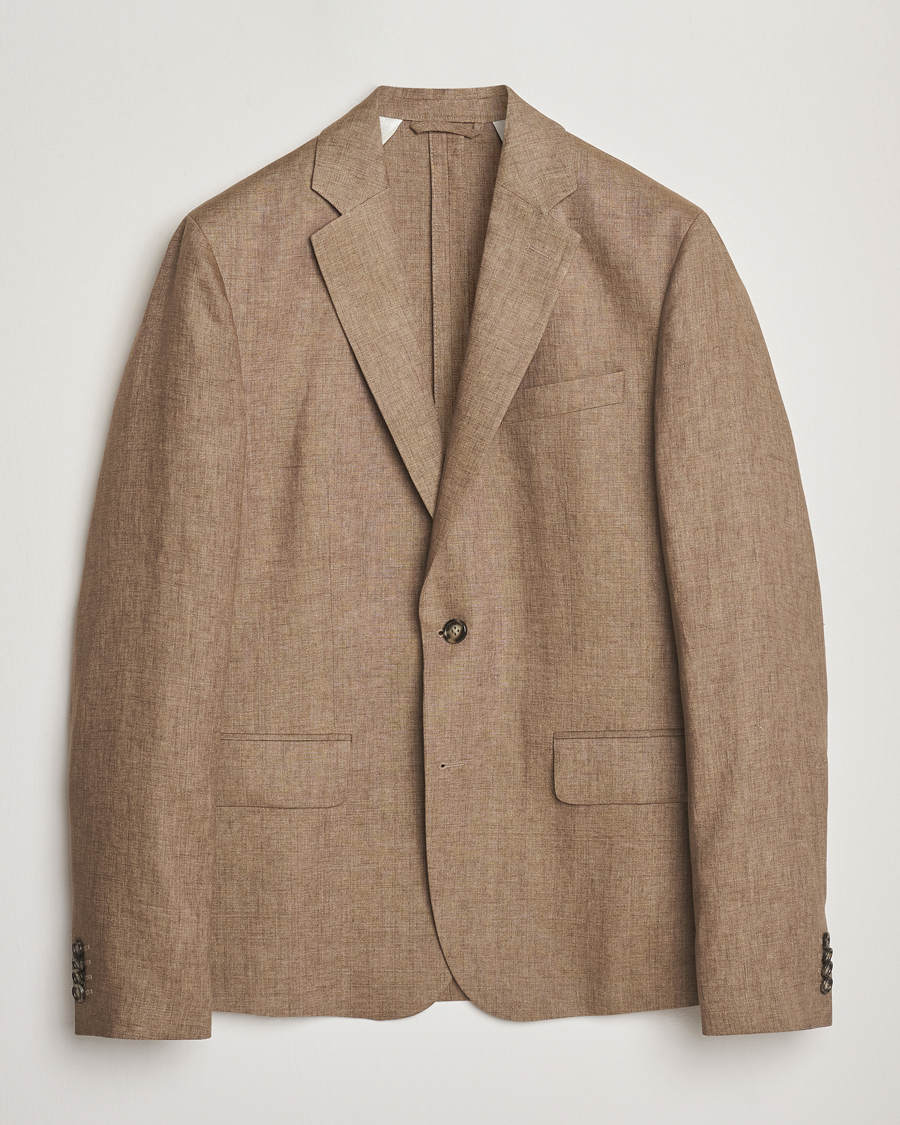 Heren | Blazers | J.Lindeberg | Elton Unlined Super Linen Blazer Nutmeg