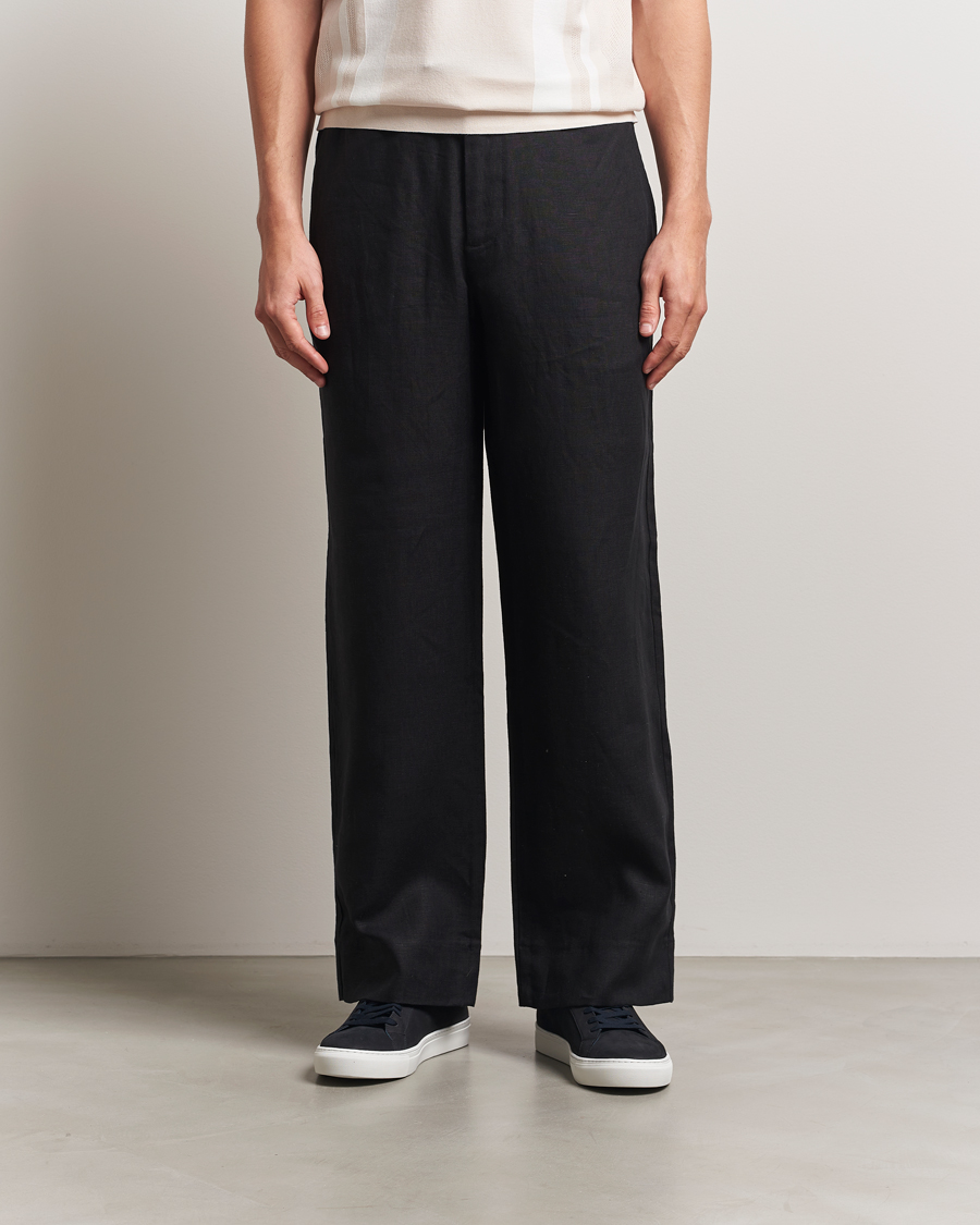 Heren | Broeken | J.Lindeberg | Noah Drape Linen Pants Black