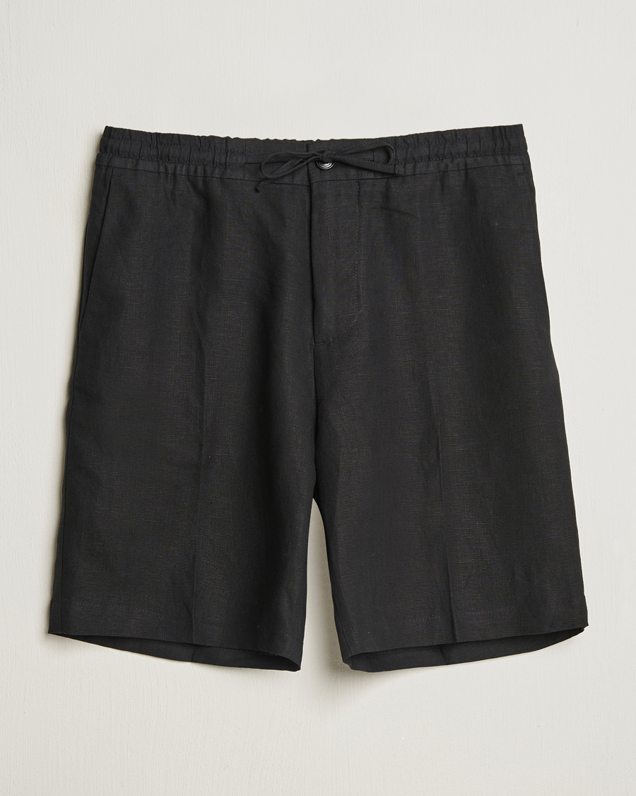 Homme | Shorts | J.Lindeberg | Brady Drape Linen Shorts Black