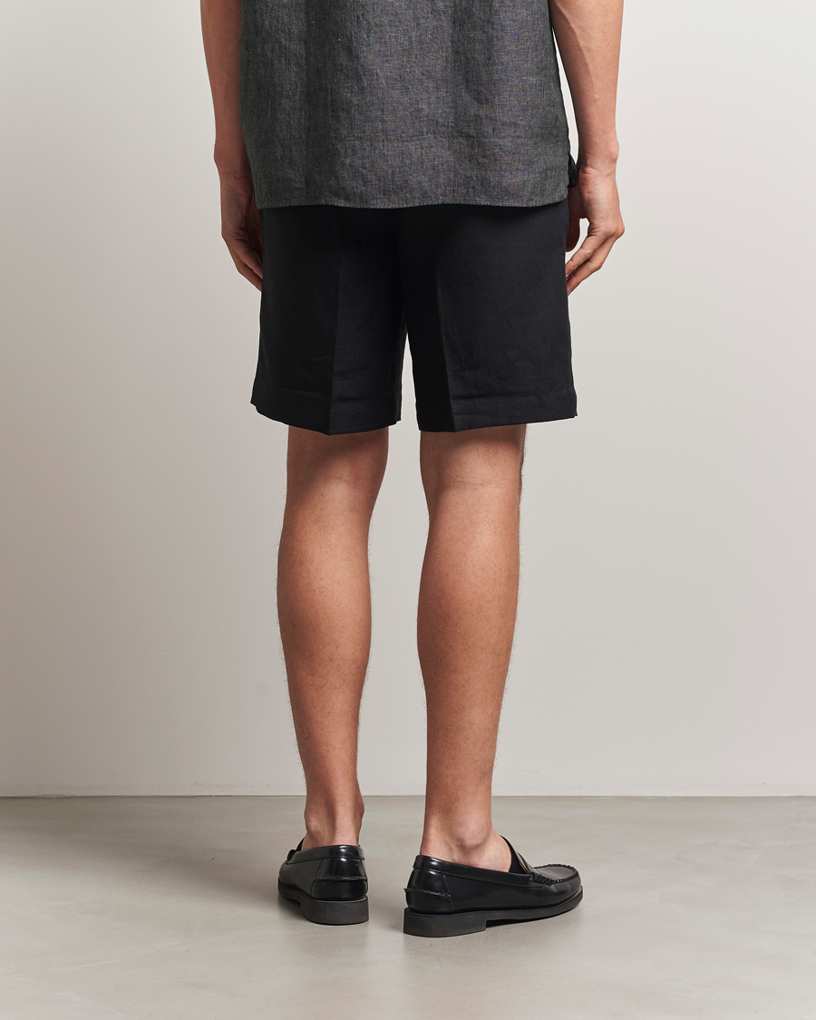 Homme | Shorts | J.Lindeberg | Brady Drape Linen Shorts Black