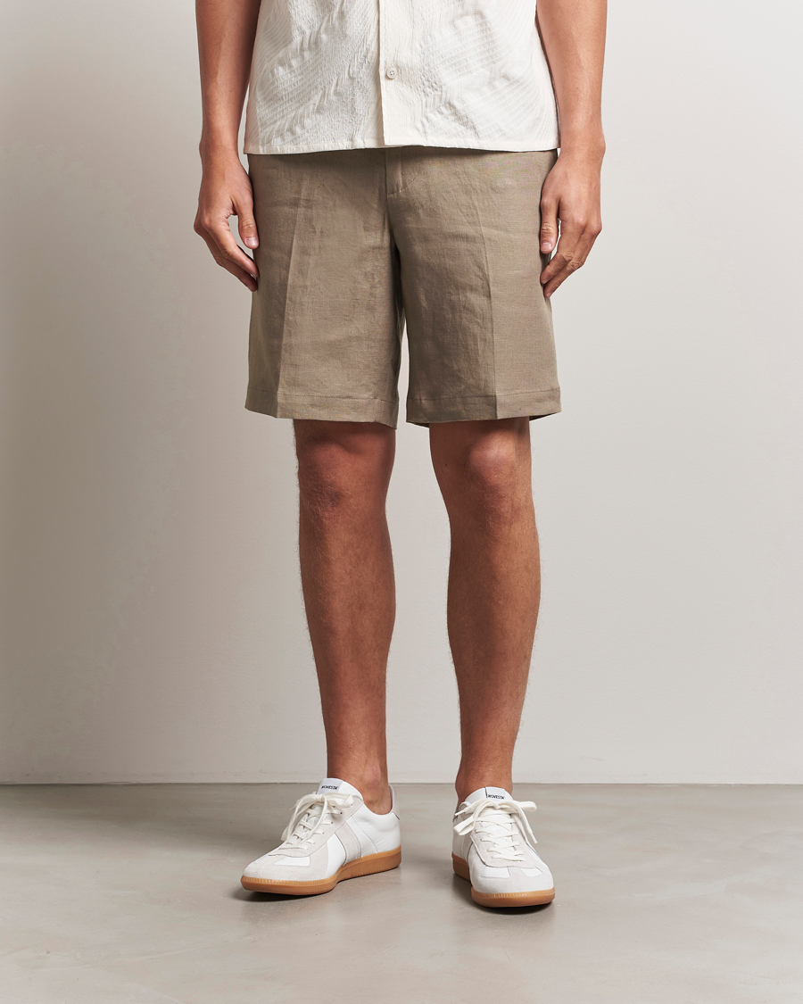Homme | Shorts | J.Lindeberg | Brady Drape Linen Shorts Nutmeg