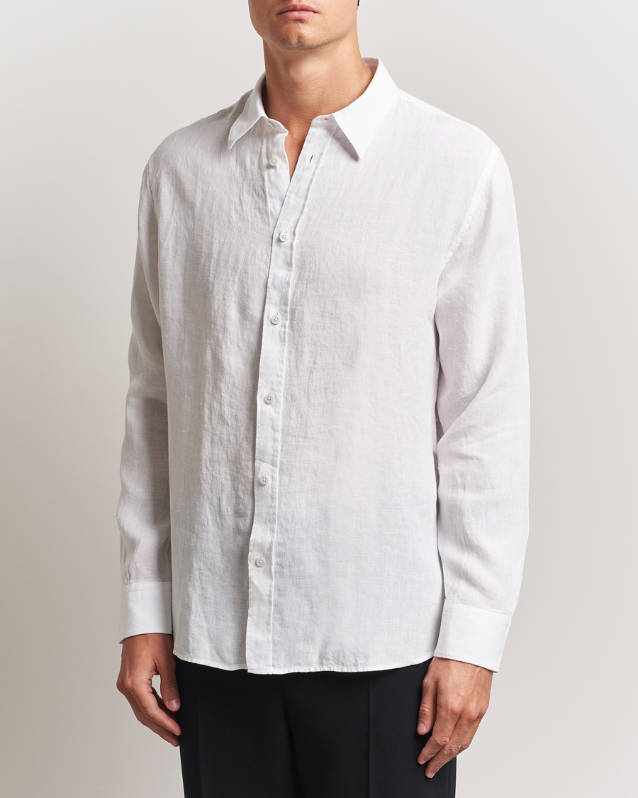 Homme | Chemises | J.Lindeberg | Linen Melange Shirt White