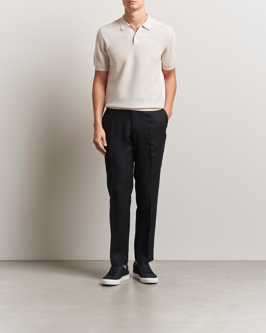 Homme | Polos | J.Lindeberg | Reymond Structure Knit Polo Moonbeam