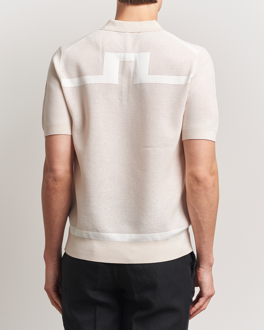 Homme | Polos | J.Lindeberg | Reymond Structure Knit Polo Moonbeam