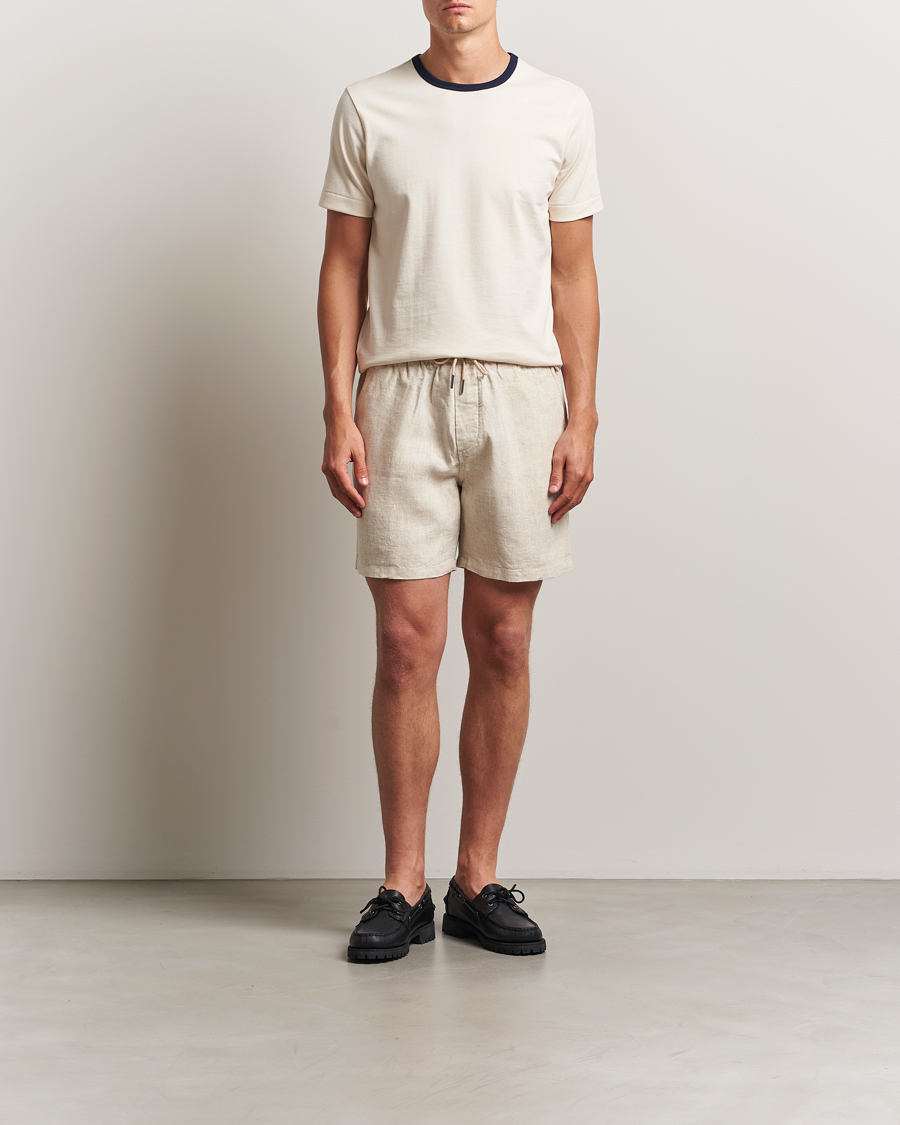 Homme | Shorts | NN07 | Gregor Linen Drawstring Shorts Oat