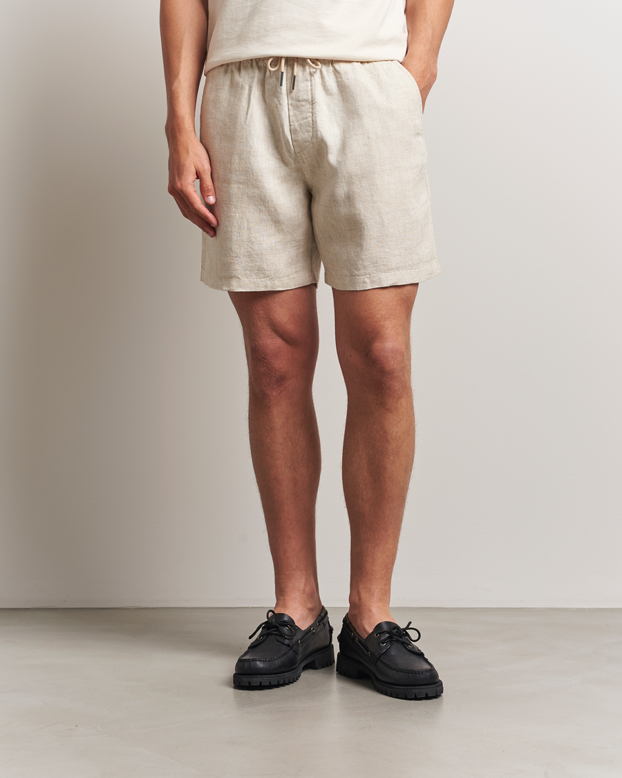 Homme | Shorts | NN07 | Gregor Linen Drawstring Shorts Oat