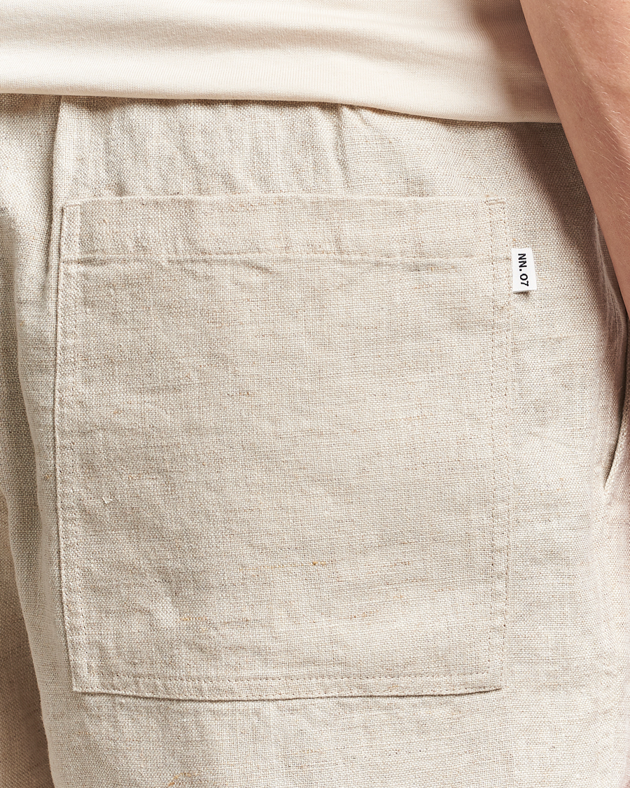 Homme | Shorts | NN07 | Gregor Linen Drawstring Shorts Oat