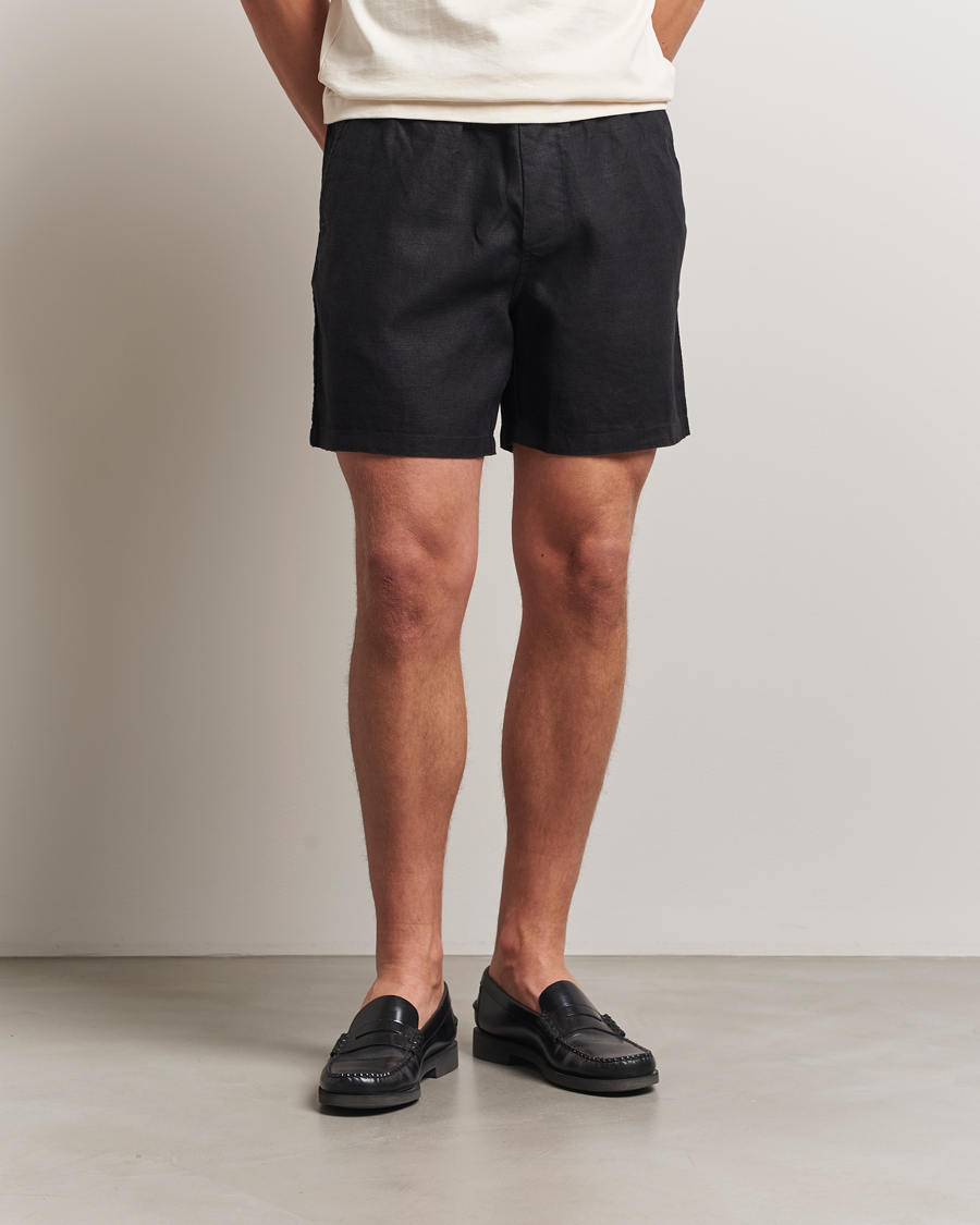 Homme | Shorts | NN07 | Gregor Linen Drawstring Shorts Black