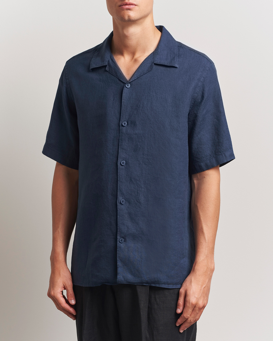 Homme | Chemises | NN07 | Julio Linen Resort Shirt Navy Blue