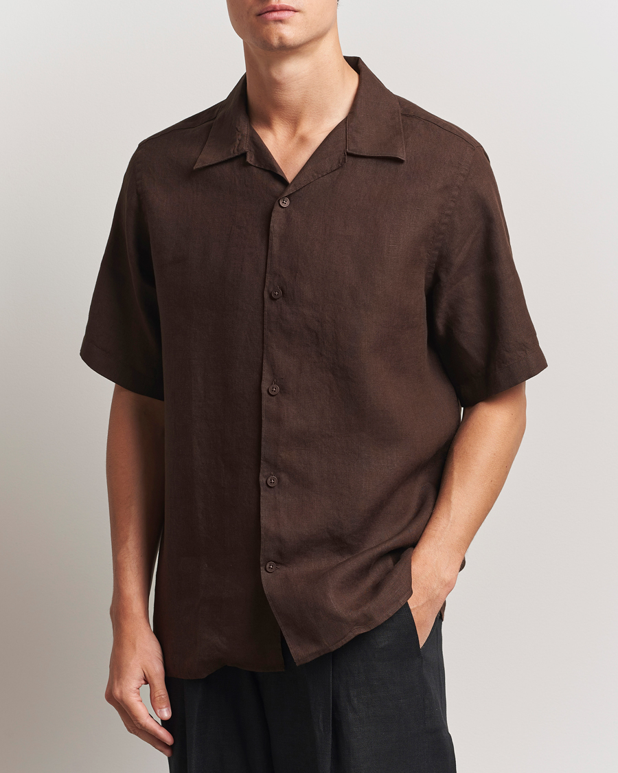 Homme | Chemises | NN07 | Julio Linen Resort Shirt Coffee