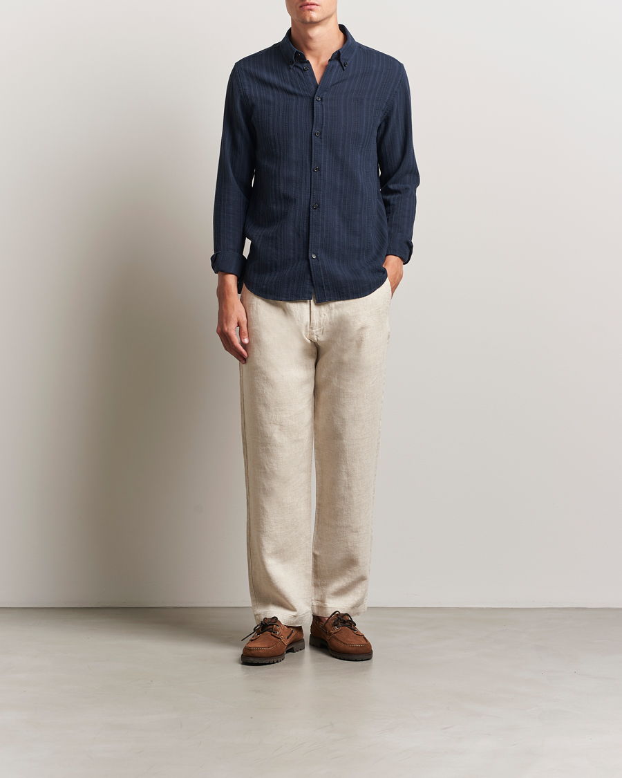 Heren | Broeken | NN07 | Aden Regular Fit Linen Trousers Oat